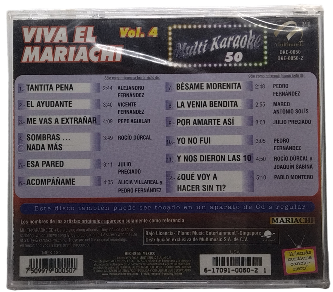 multi karaoke  - canta como viva el mariachi vol.4